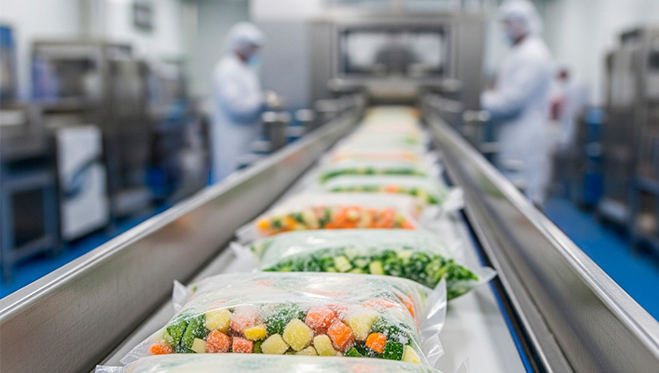 Procesado de frutas y vegetales congelados